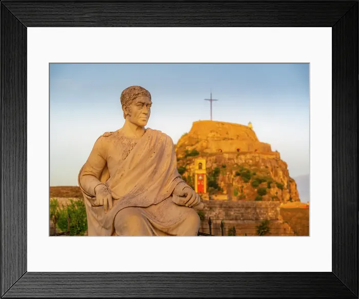 Framed Print : View of Statue of Guilford and Old Fortress of Corfu, UNESCO World Heritage Site, Corfu Town, Corfu, Ionian Sea, Greek Islands, Greece, Europe Framed Print : View of Statue of Guilford and Old Fortress of Corfu, UNESCO World Heritage Site, Corfu Town, Corfu, Ionian Sea, Greek Islands, Greece, Europe