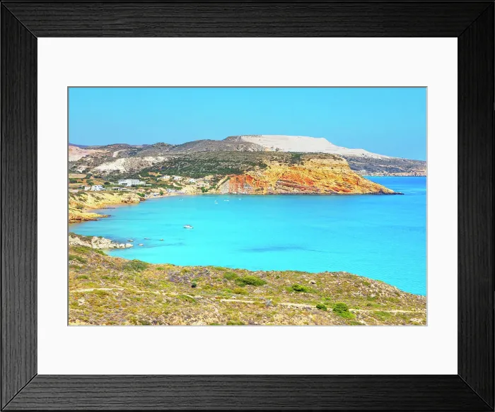 Framed Print : View of Provatas bay, Milos Island, Cyclades Islands, Greek Islands, Greece, Europe
