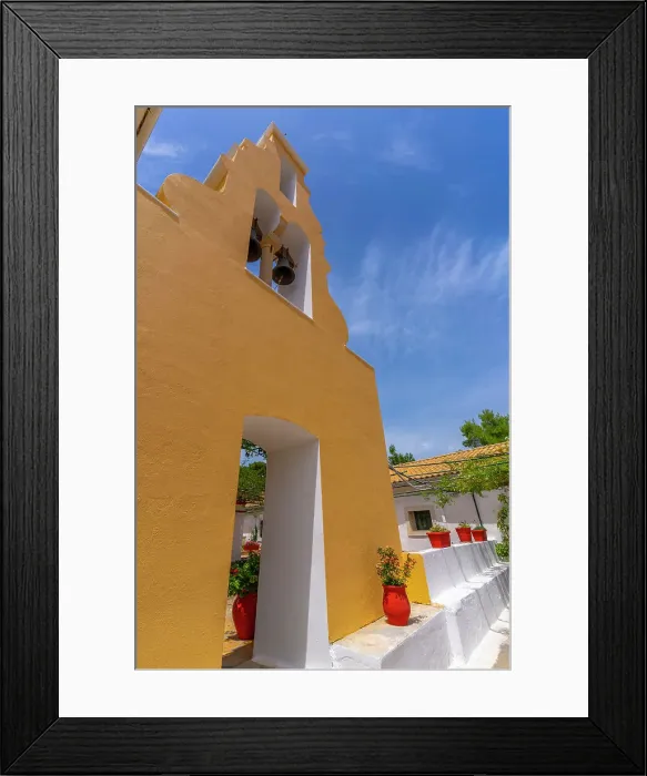 Framed Print : View of Museum and Monastery of Paleokastritsa in Palaiokastritsa, Corfu, Ionian Sea, Greek Islands, Greece, Europe Framed Print : View of Museum and Monastery of Paleokastritsa in Palaiokastritsa, Corfu, Ionian Sea, Greek Islands, Greece, Europe
