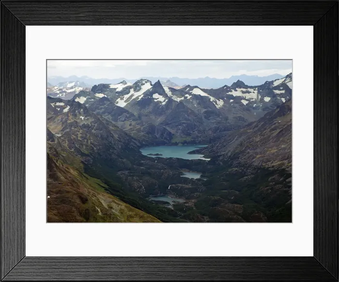 Framed Print : Looking across the wilderness of Tierra del Fuego from the Cordon Martial mountains, Patagonia, Argentina, South America Framed Print : Looking across the wilderness of Tierra del Fuego from the Cordon Martial mountains, Patagonia, Argentina, South America
