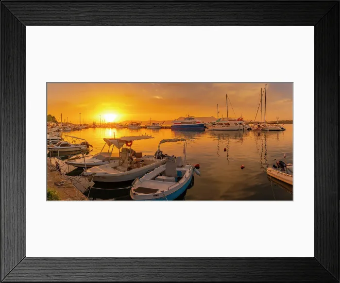 Framed Print : View of boats in Old Port Marina at sunset, Corfu, Ionian Sea, Greek Islands, Greece, Europe Framed Print : View of boats in Old Port Marina at sunset, Corfu, Ionian Sea, Greek Islands, Greece, Europe