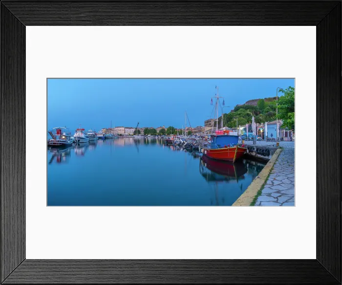 Framed Print : View of boats in the Old Port Marina at dusk, Corfu, Ionian Sea, Greek Islands, Greece, Europe Framed Print : View of boats in the Old Port Marina at dusk, Corfu, Ionian Sea, Greek Islands, Greece, Europe