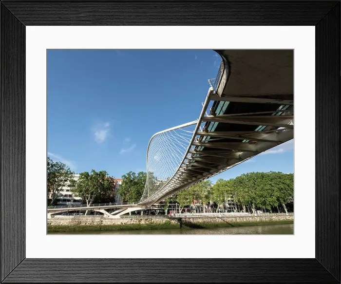 Framed Print : Zubizuri Footbridge, designed by Santiago Calatrava, Nervion River, Bilbao, Basque Country, Spain, Europe Framed Print : Zubizuri Footbridge, designed by Santiago Calatrava, Nervion River, Bilbao, Basque Country, Spain, Europe