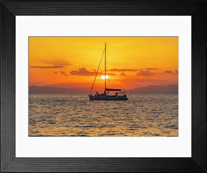 Framed Print : View of sailboat, sunset and Aegean Sea from Thassos Town, Thassos, Aegean Sea, Greek Islands, Greece, Europe Framed Print : View of sailboat, sunset and Aegean Sea from Thassos Town, Thassos, Aegean Sea, Greek Islands, Greece, Europe
