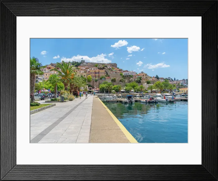 Framed Print : View of Kavala Fortress and boats in the port, Kavala, Dimos Kavalas, Eastern Macedonia and Thrace, Gulf of Thasos, Gulf of Kavala, Greece, Europe Framed Print : View of Kavala Fortress and boats in the port, Kavala, Dimos Kavalas, Eastern Macedonia and Thrace, Gulf of Thasos, Gulf of Kavala, Greece, Europe