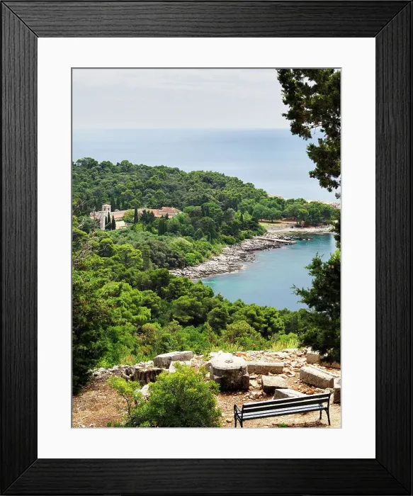 Framed Print : View from Fort Roral on Lokrum, Croatia, Europe Framed Print : View from Fort Roral on Lokrum, Croatia, Europe