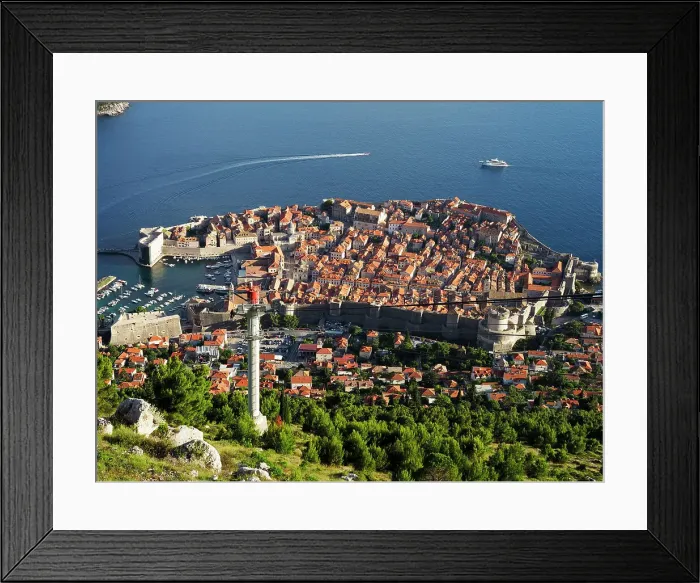 Framed Print : Dubrovnik Old Town, UNESCO World Heritage Site, from Mount Srd, Dubrovnik, Croatia, Europe Framed Print : Dubrovnik Old Town, UNESCO World Heritage Site, from Mount Srd, Dubrovnik, Croatia, Europe