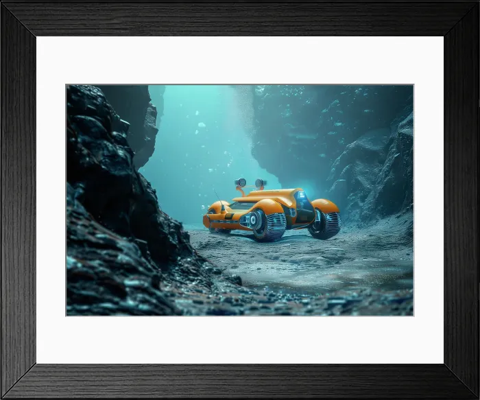 Framed Print : AI generated image of a Deep sea exploration and mining in abyssal plains performed by AUV and autonomous drones Framed Print : AI generated image of a Deep sea exploration and mining in abyssal plains performed by AUV and autonomous drones