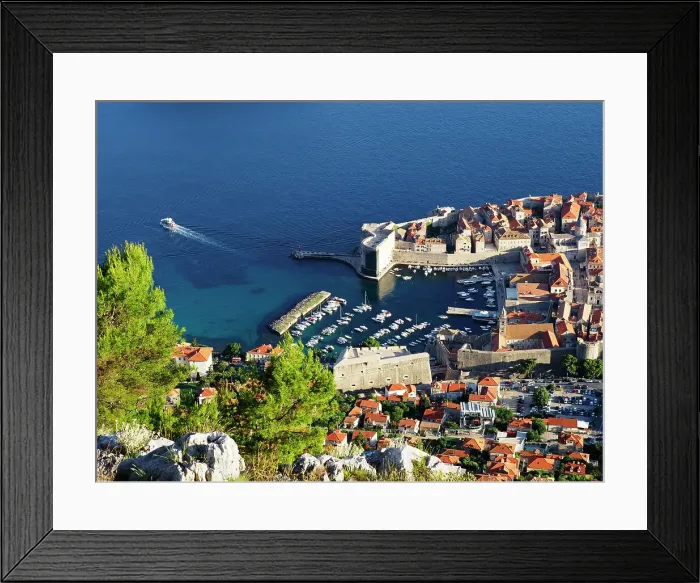 Framed Print : Dubrovnik Old Town Port, UNESCO World Heritage Site, from Mount Srd, Dubrovnik, Croatia, Europe Framed Print : Dubrovnik Old Town Port, UNESCO World Heritage Site, from Mount Srd, Dubrovnik, Croatia, Europe