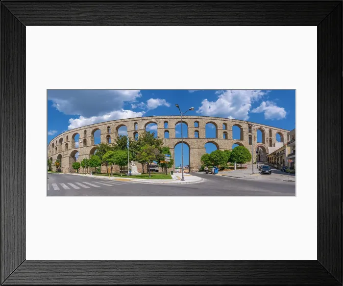Framed Print : View of Aqueduct from Ottoman era, Dimos Kavalas, Eastern Macedonia and Thrace, Gulf of Thasos, Gulf of Kavala, Thracian Sea, Greece, Europe