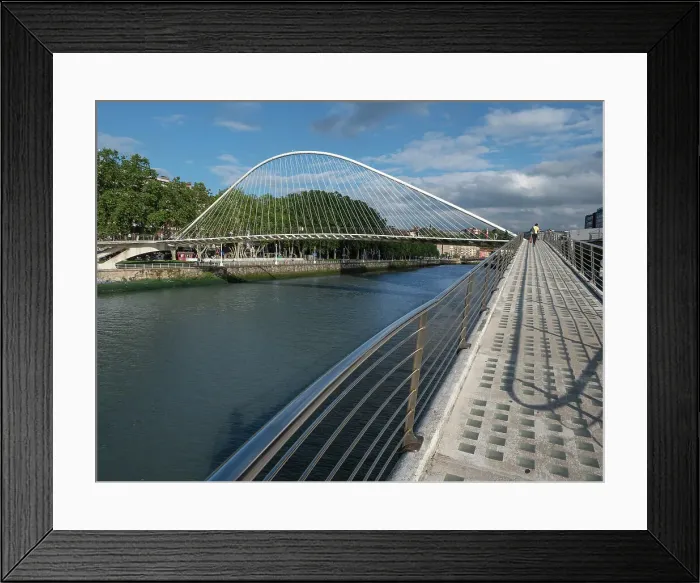 Framed Print : Zubizuri Footbridge, designed by Santiago Calatrava, Nervion River, Bilbao, Basque Country, Spain, Europe Framed Print : Zubizuri Footbridge, designed by Santiago Calatrava, Nervion River, Bilbao, Basque Country, Spain, Europe