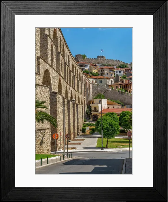 Framed Print : View of Aqueduct from the Ottoman era and Kavala Fortress, Dimos Kavalas, Eastern Macedonia and Thrace, Gulf of Thasos, Gulf of Kavala, Thracian Sea, Greece, Europe Framed Print : View of Aqueduct from the Ottoman era and Kavala Fortress, Dimos Kavalas, Eastern Macedonia and Thrace, Gulf of Thasos, Gulf of Kavala, Thracian Sea, Greece, Europe