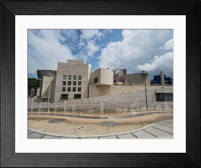 Framed Print : Fountains outside the Guggenheim Museum, Bilbao, Basque Country, Spain, Europe
