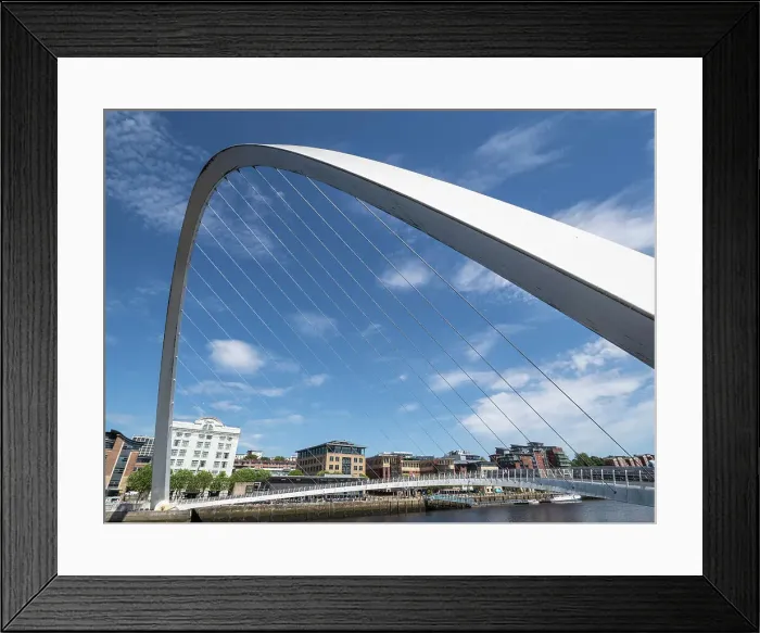 Framed Print : Millennium Bridge over the River Tyne, Gateshead, Newcastle upon Tyne, Tyne and Wear, England, United Kingdom, Europe