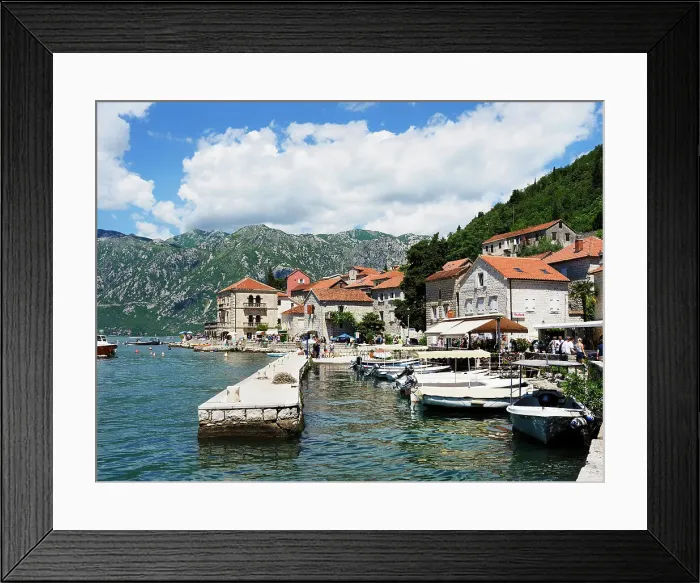 Framed Print : Perast Marina, Perast, Montenegro, Europe Framed Print : Perast Marina, Perast, Montenegro, Europe