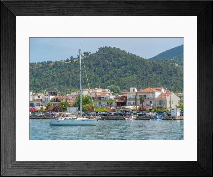 Framed Print : View of buildings and the harbour in Thassos Town, Thassos, Aegean Sea, Greek Islands, Greece, Europe Framed Print : View of buildings and the harbour in Thassos Town, Thassos, Aegean Sea, Greek Islands, Greece, Europe
