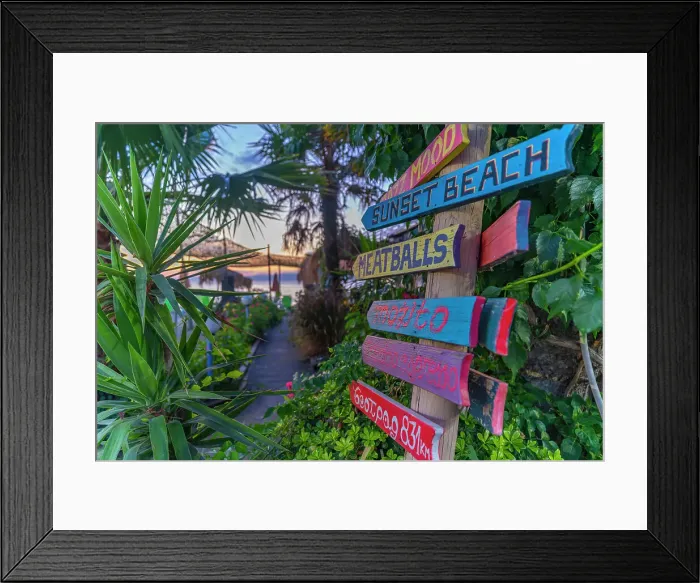 Framed Print : View of signpost on beach after sunset, Thassos Town, Thassos, Aegean Sea, Greek Islands, Greece, Europe Framed Print : View of signpost on beach after sunset, Thassos Town, Thassos, Aegean Sea, Greek Islands, Greece, Europe