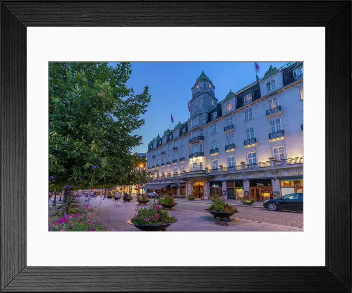 Framed Print : View of Grand Hotel on Karl Johans Gate at dusk, Oslo, Norway, Scandinavia, Europe Framed Print : View of Grand Hotel on Karl Johans Gate at dusk, Oslo, Norway, Scandinavia, Europe