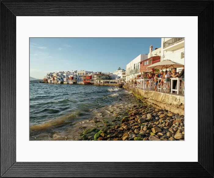 Framed Print : Little Venice at sunset, Chora (Mykonos Town), Mykonos Island, Cyclades, Greek Islands, Greece, Europe Framed Print : Little Venice at sunset, Chora (Mykonos Town), Mykonos Island, Cyclades, Greek Islands, Greece, Europe