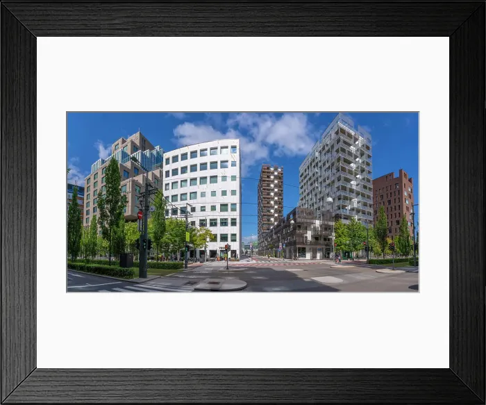 Framed Print : View of contemporary architecture in the Barcode area on a sunny day, Oslo, Norway, Scandinavia, Europe