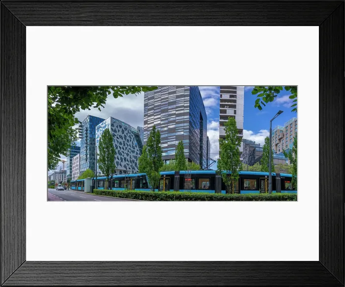 Framed Print : View of city tram and contemporary architecture in the Barcode area on a sunny day, Oslo, Norway, Scandinavia, Europe Framed Print : View of city tram and contemporary architecture in the Barcode area on a sunny day, Oslo, Norway, Scandinavia, Europe