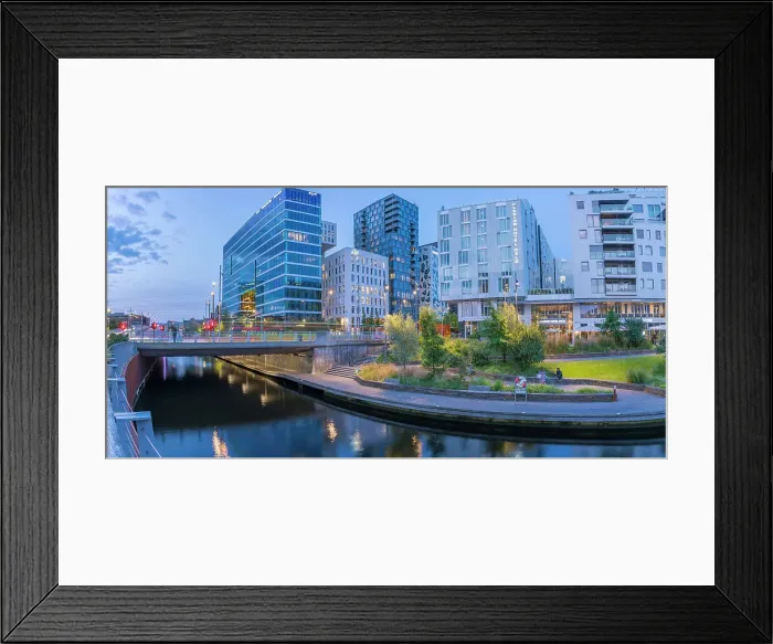 Framed Print : View of contemporary architecture in the Barcode area at dusk, Oslo, Norway, Scandinavia, Europe