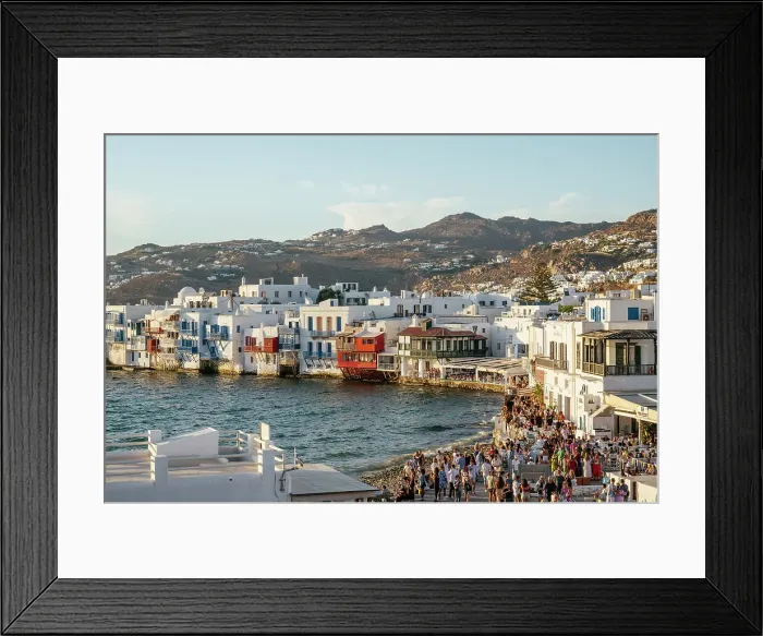 Framed Print : Little Venice at sunset, Chora (Mykonos Town), Mykonos Island, Cyclades, Greek Islands, Greece, Europe Framed Print : Little Venice at sunset, Chora (Mykonos Town), Mykonos Island, Cyclades, Greek Islands, Greece, Europe