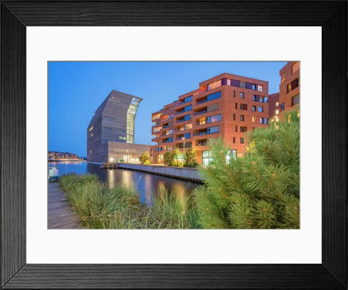 Framed Print : View of the Munch Museum from Bispekaia at dusk, Oslo, Norway, Scandinavia, Europe
