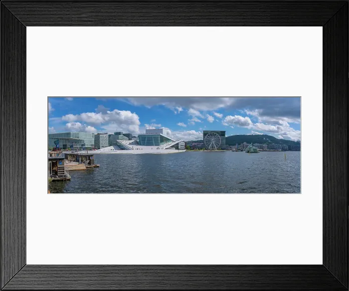 Framed Print : View of Opera House and harbourside saunas, Oslo, Norway, Scandinavia, Europe