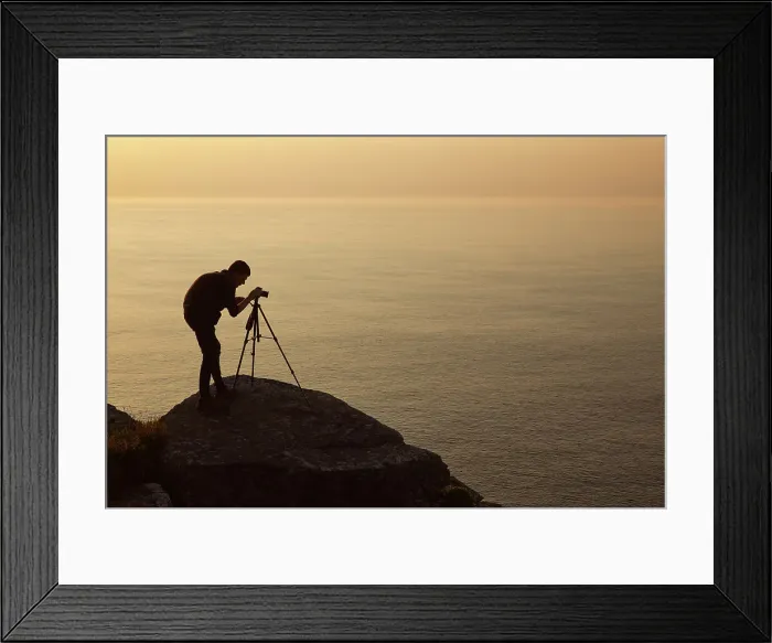 Framed Print : A landscape photographer at work, on the Bristol Channel coast at the Valley of Rocks, near Lynton, Exmoor National Park, Devon, England, United Kingdom, Europe Framed Print : A landscape photographer at work, on the Bristol Channel coast at the Valley of Rocks, near Lynton, Exmoor National Park, Devon, England, United Kingdom, Europe