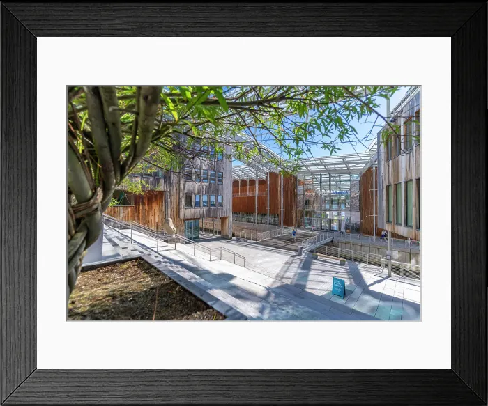 Framed Print : View of Astrup Fearnley Museum of Modern Art from Strandpromenaden, Aker Brygge, Oslo, Norway, Scandinavia, Europe