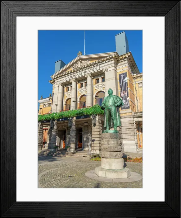 Framed Print : View of Bjornstjerne Bjornson statue and the entrance of the National Theatre from Stortingsparken, Oslo, Norway, Scandinavia, Europe Framed Print : View of Bjornstjerne Bjornson statue and the entrance of the National Theatre from Stortingsparken, Oslo, Norway, Scandinavia, Europe