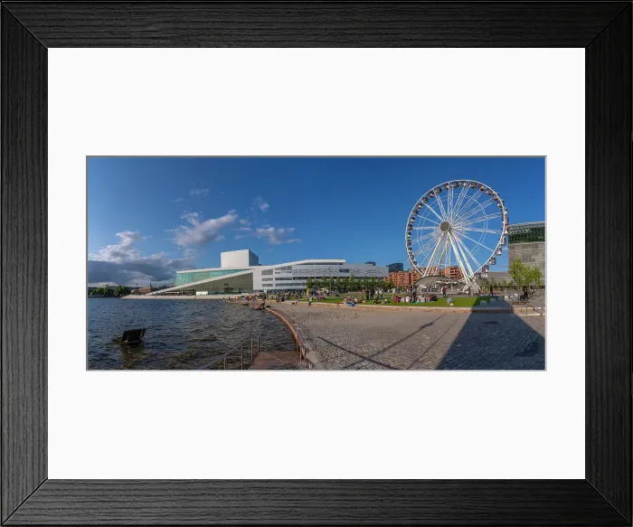 Framed Print : View of Opera Beach, ferris wheel and Opera House on a sunny day, Oslo, Norway, Scandinavia, Europe Framed Print : View of Opera Beach, ferris wheel and Opera House on a sunny day, Oslo, Norway, Scandinavia, Europe