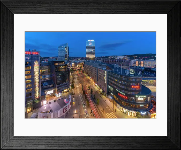 Framed Print : View of Jernbanetorget and city skyline from elevated position at dusk, Oslo, Norway, Scandinavia, Europe Framed Print : View of Jernbanetorget and city skyline from elevated position at dusk, Oslo, Norway, Scandinavia, Europe