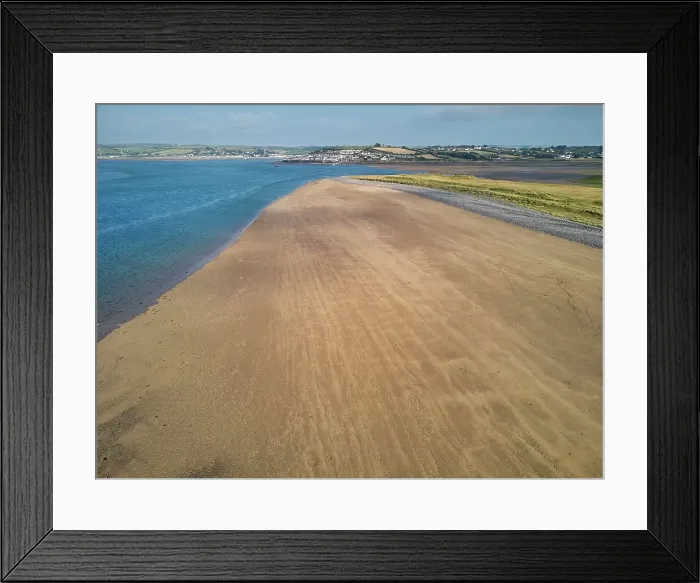Framed Print : An aerial view of the estuary of the Taw and Torridge Rivers, near Bideford and Barnstaple, Devon, England, United Kingdom, Europe