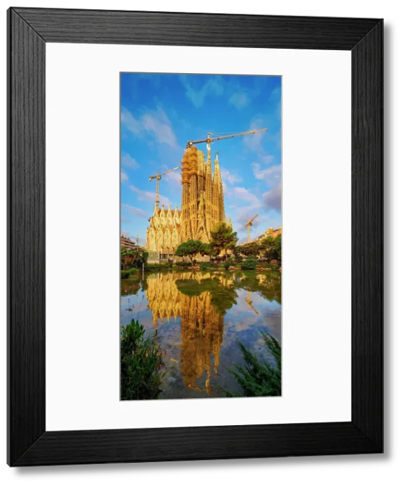 Framed Print : Basilica of Sagrada Familia at sunrise, UNESCO World Heritage Site, Barcelona, Catalonia, Spain, Europe Framed Print : Basilica of Sagrada Familia at sunrise, UNESCO World Heritage Site, Barcelona, Catalonia, Spain, Europe