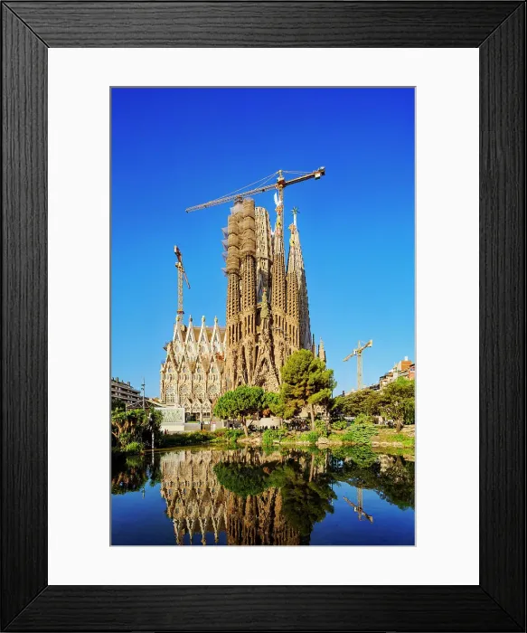 Framed Print : Basilica of Sagrada Familia at sunrise, UNESCO World Heritage Site, Barcelona, Catalonia, Spain, Europe Framed Print : Basilica of Sagrada Familia at sunrise, UNESCO World Heritage Site, Barcelona, Catalonia, Spain, Europe