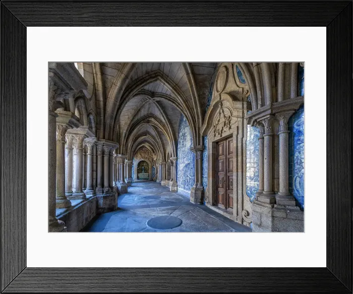 Framed Print : Gothic Cloisters with Baroque Azulejos, Porto Cathedral, UNESCO World Heritage Site, Porto, Norte, Portugal, Europe Framed Print : Gothic Cloisters with Baroque Azulejos, Porto Cathedral, UNESCO World Heritage Site, Porto, Norte, Portugal, Europe