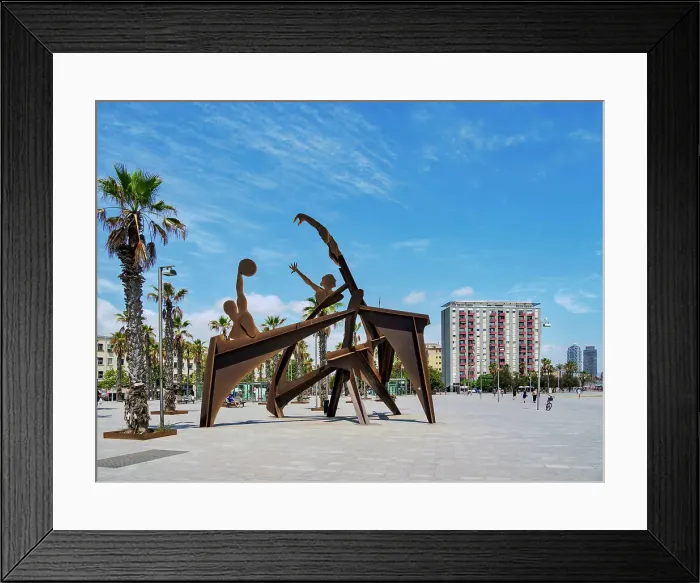 Framed Print : Homenatge a la Natacio Sculpture, La Barceloneta Beach, Barcelona, Catalonia, Spain, Europe Framed Print : Homenatge a la Natacio Sculpture, La Barceloneta Beach, Barcelona, Catalonia, Spain, Europe