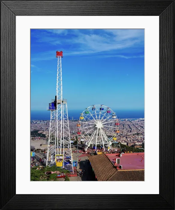 Framed Print : Tibidabo Amusement Park, Mount Tibidabo, Barcelona, Catalonia, Spain, Europe