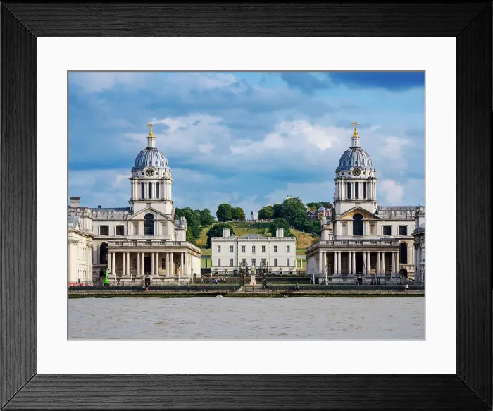 Framed Print : View over River Thames towards The Old Royal Naval College and Greenwich Park, UNESCO World Heritage Site, Greenwich, London, England, United Kingdom, Europe Framed Print : View over River Thames towards The Old Royal Naval College and Greenwich Park, UNESCO World Heritage Site, Greenwich, London, England, United Kingdom, Europe