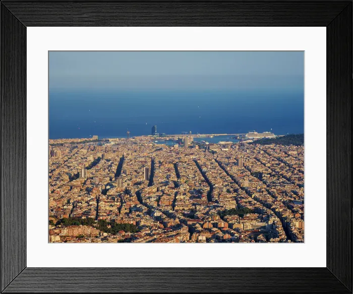 Framed Print : Cityscape at sunset seen from Mount Tibidabo, Barcelona, Catalonia, Spain, Europe Framed Print : Cityscape at sunset seen from Mount Tibidabo, Barcelona, Catalonia, Spain, Europe