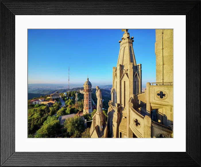 Framed Print : Sculpture at the Temple Expiatori del Sagrat Cor and Torre de les Aigues de Dos Rius, Mount Tibidabo, Barcelona, Catalonia, Spain, Europe Framed Print : Sculpture at the Temple Expiatori del Sagrat Cor and Torre de les Aigues de Dos Rius, Mount Tibidabo, Barcelona, Catalonia, Spain, Europe