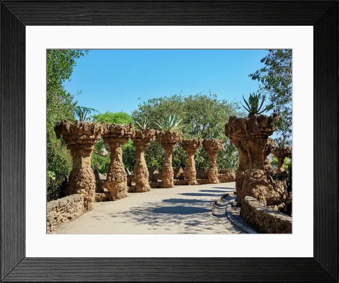 Framed Print : Path at Park Guell, UNESCO World Heritage Site, Barcelona, Catalonia, Spain, Europe Framed Print : Path at Park Guell, UNESCO World Heritage Site, Barcelona, Catalonia, Spain, Europe