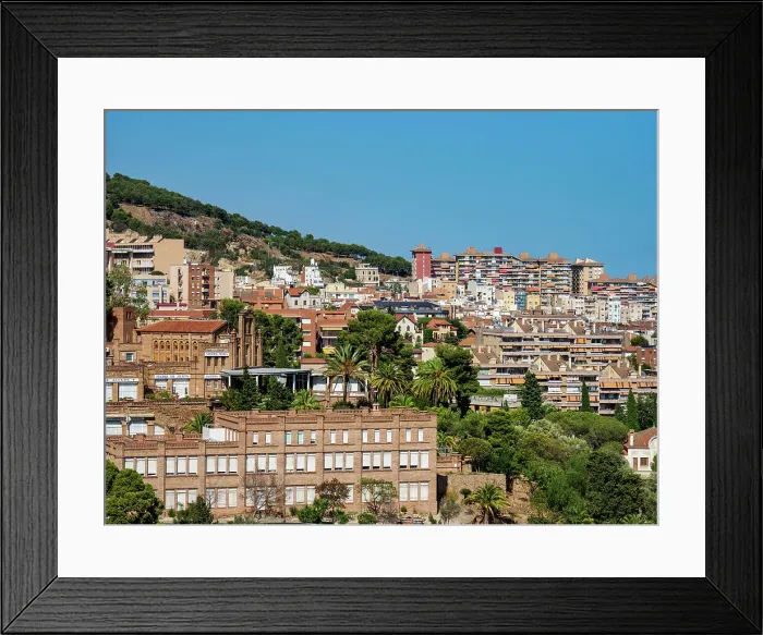 Framed Print : Cityscape seen from Park Guell, Barcelona, Catalonia, Spain, Europe Framed Print : Cityscape seen from Park Guell, Barcelona, Catalonia, Spain, Europe