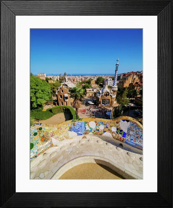 Framed Print : Mosaic Serpentine Bench at the Main Terrace, Park Guell, UNESCO World Heritage Site, Barcelona, Catalonia, Spain, Europe Framed Print : Mosaic Serpentine Bench at the Main Terrace, Park Guell, UNESCO World Heritage Site, Barcelona, Catalonia, Spain, Europe