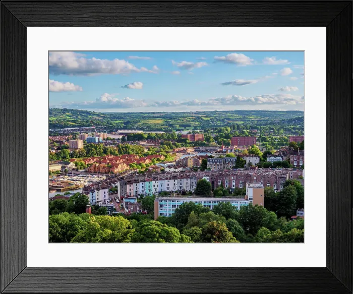 Framed Print : Cityscape seen from Cabot Tower in Brandon Hill Park, Bristol, England, United Kingdom, Europe Framed Print : Cityscape seen from Cabot Tower in Brandon Hill Park, Bristol, England, United Kingdom, Europe