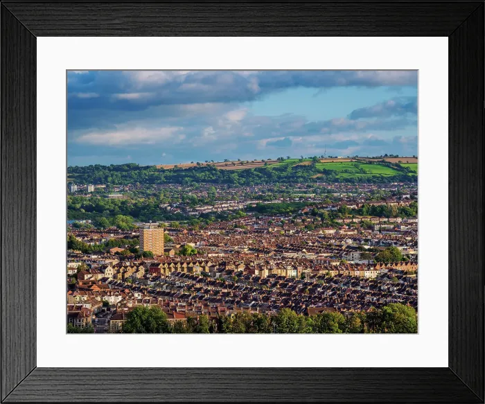 Framed Print : Cityscape seen from Cabot Tower in Brandon Hill Park, Bristol, England, United Kingdom, Europe Framed Print : Cityscape seen from Cabot Tower in Brandon Hill Park, Bristol, England, United Kingdom, Europe