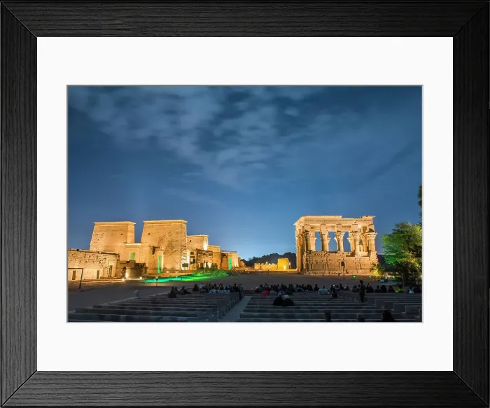 Framed Print : Sound and light show at the Temple of Philae, Temple of Isis and Trajan's Kiosk, UNESCO World Heritage Site, Agilkia Island, Aswan, Egypt, North Africa, Africa