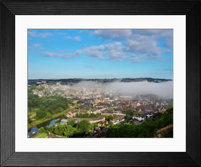 Framed Print : Townscape on a foggy morning, Lewes, East Sussex, England, United Kingdom, Europe Framed Print : Townscape on a foggy morning, Lewes, East Sussex, England, United Kingdom, Europe